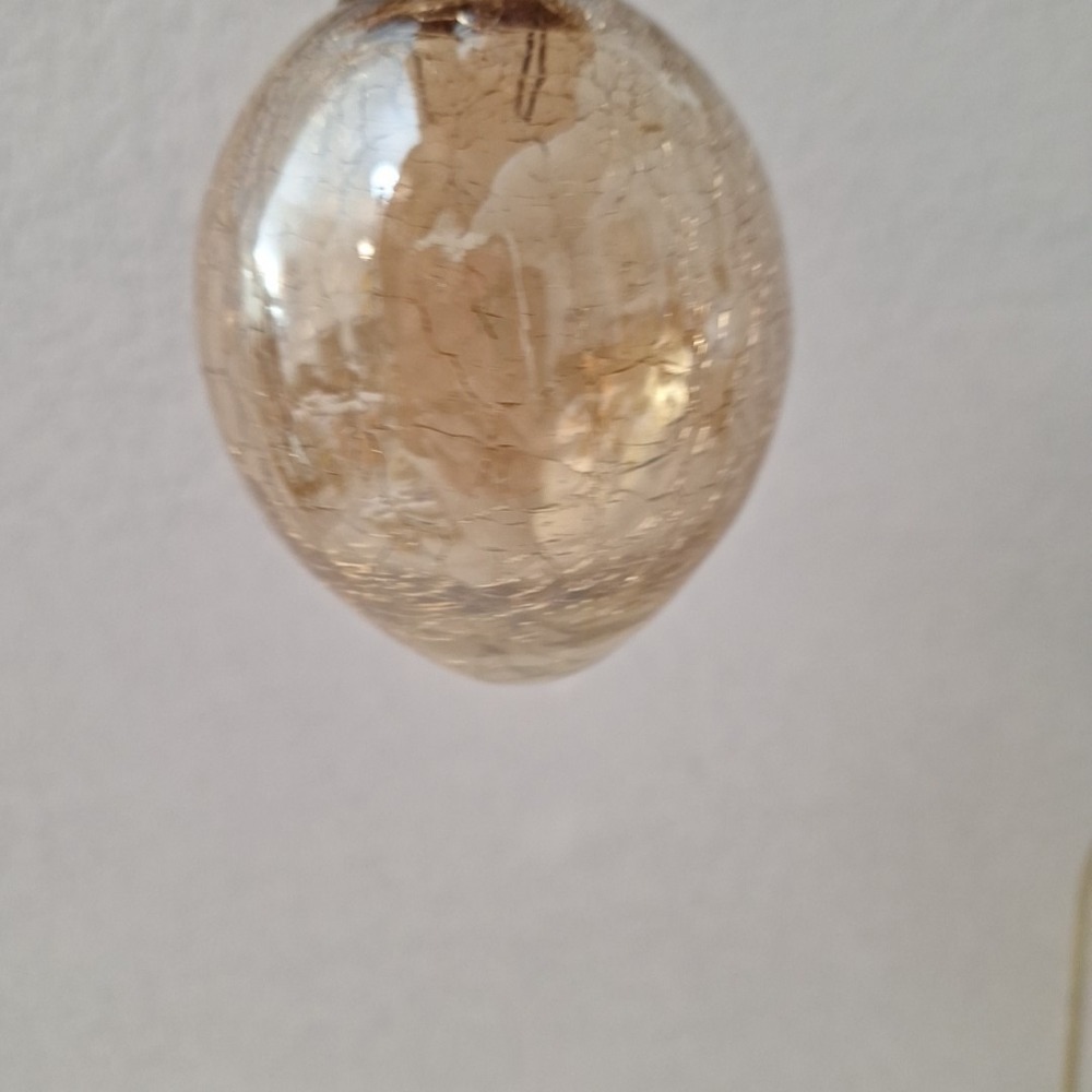 Vintage Kugle Style Mercury Crackle Glass Ball Christmas Gold Ornament 4", Heavy - Picture 9 of 16